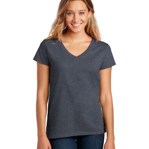 District DT8001 Women's Re-Tee V-Neck - Heathered Navy - XS