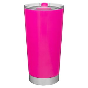 Double Wall Stainless Steel Thermal Tumbler - 20 Oz Frost - Neon Pink - One Size