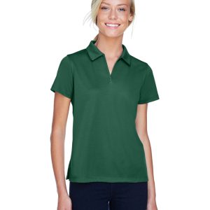 Harriton M353W Women's Double Mesh Sport Shirt - Dark Green - S