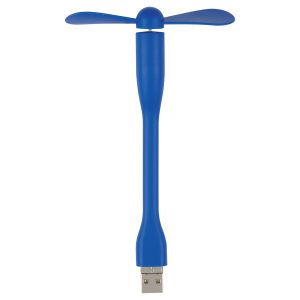 Mini Usb Fan With 3-Way Connector - Blue - One Size