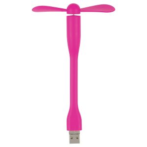 Mini Usb Fan With 3-Way Connector - Pink - One Size