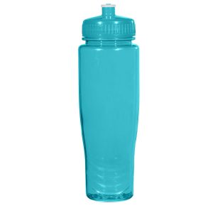 Poly Cleana 28 Oz Plastic Bottle - Customized with Your Logo - Aqua - One Size