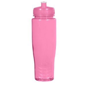 Poly Cleana 28 Oz Plastic Bottle - Customized with Your Logo - Pink - One Size