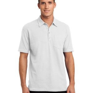 Port Authority K559 Men's Modern Stain Resistant Pocket Polo - White - 3XL