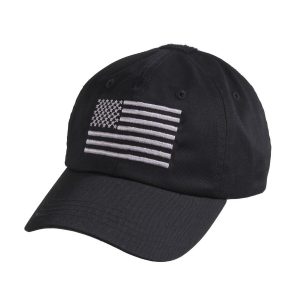Rothco 4363 Tactical Operator Cap With US Flag - Black - One Size