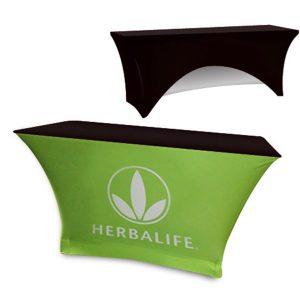 Sided Stretch Polyknit Table Cover - Black - 48 inch x 24 inch