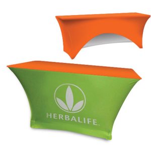 Sided Stretch Polyknit Table Cover - Orange - 48 inch x 24 inch