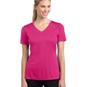 Sport-Tek LST353 Women's V Neck Competitor Tee - Pink Raspberry - 3XL