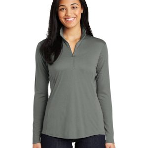 Sport-Tek LST357 Women's Posi Charge Competitor 1/4 Zip Pullover - Grey Concrete - XL