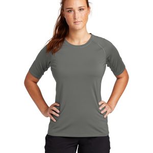 Sport-Tek LST470 Women's Rashguard Tee - Dark Smoke Grey - XS