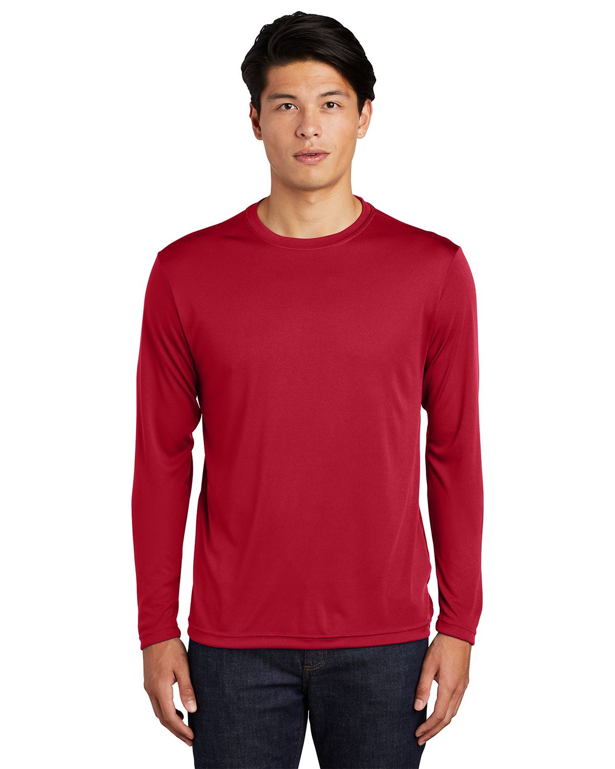 Sport-Tek ST350LS Men's Long Sleeve Competitor Tee - Deep Red - XS