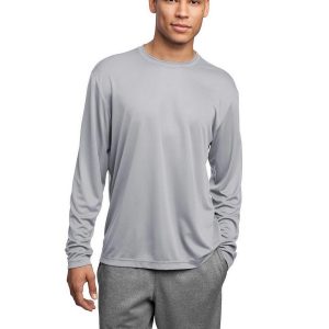 Sport-Tek ST350LS Men's Long Sleeve Competitor Tee - Silver - 3XL
