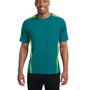 Sport-Tek ST351 Men's Colorblock Competitor Tee - Tropic Blue/Lime Shock - 2XL