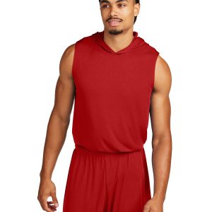 Sport-Tek ST352H Men's Competitor Sleeveless Hoodie - Deep Red - XS