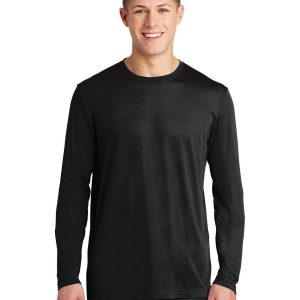Sport-Tek ST450LS Men's Long Sleeve Posi Charge Competitor Cotton Touch T-Shirt - Black - L