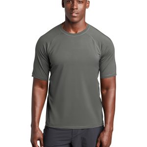 Sport-Tek ST470 Men's Rashguard Tee - Dark Smoke Grey - S