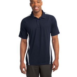Sport-Tek ST685 Men's PosiCharge Micro-Mesh Colorblock Polo - True Navy/White - 2XL