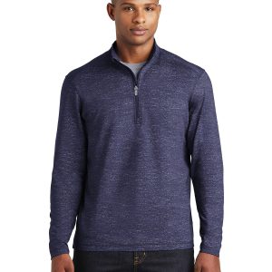 Sport-Tek ST855 Men's Sport-Wick Stretch Reflective Heather 1/2-Zip Pullover - True Navy - S