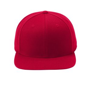 Sport-Tek STC19 Flat Bill Snapback Cap - Deep Red - One Size
