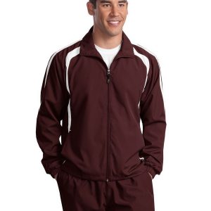Sport-Tek TJST60 Men's Tall Raglan Jacket - Maroon/White - XLT