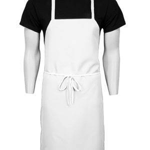 Spun-Polyester Bib Apron - White - 27 x 31 inch