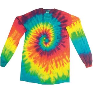Tie-Dye CD2000Y CD Youth Long Sleeve Tie Dye T-Shirt - Reactive Rainbow - L