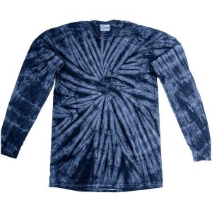 Tie-Dye CD2000Y CD Youth Long Sleeve Tie Dye T-Shirt - Spider Navy - L