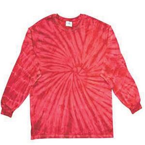 Tie-Dye CD2000Y CD Youth Long Sleeve Tie Dye T-Shirt - Spider Red - S