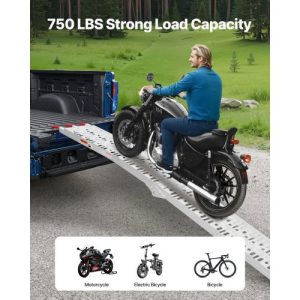 VEVOR Aluminum Ramps, 750 lbs, 1Pcs Heavy-duty Ramps with Wider Ramp Surface, Universal Stable Loading Ramp with Handles, Fit for Motorcycle, Electric Bicycle, Bicycle, etc.