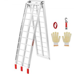 VEVOR Motorcycle Ramp, 750lbs Folding Loading Ramp for Pickup Trucks Bed, Trailers Ramp with Load Straps for Motorcycle, Dirt Bike, UTV, Lawn Mower, Truck, Snowblower, Cargo Trailer, 89"L x 12"W,1Pc