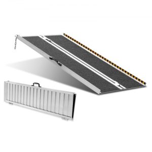 VEVOR Portable Wheelchair Ramp, 4 ft 800 lbs Capacity, Non-Slip Aluminum Folding Threshold Ramp, Foldable Mobility Scooter Ramp Wheel Chair Ramp, Handicap Ramp for Home Steps, Stairs, Doorways, Curbs