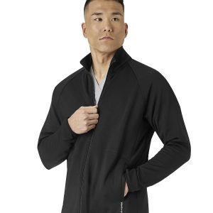 Wonderwink 8309 Men's Fleece Full Zip Jacket - Black - 2XL