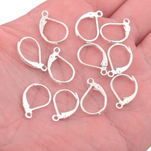 100PCS 925 Sterling Silver Earring Hooks: DIY Beading Findings & Leverback Components