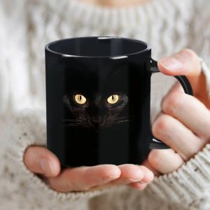 11oz Black Cat Ceramic Coffee Mug - Heartwarming Gift for Cat Lovers