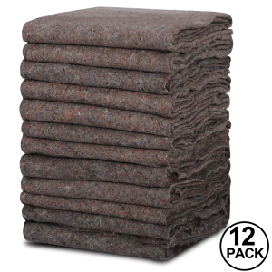 12 Pack Heavy Duty Moving Blankets for Furniture Protection and Shipping