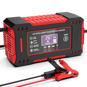 12V Intelligent Car and Motorcycle Battery Charger - 6A Lead-Acid Pulse Repair Unit with LCD Display
