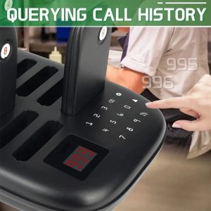 16-Guest Wireless Paging System with Vibration Alerts and Long Range Coverage