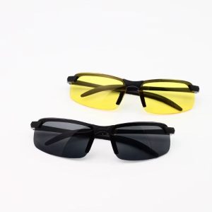 2-Pack Night-Vision & Anti-Glare Driving Sunglasses - Half-Frame Polarized UV400 Driver Goggles