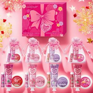 20 Piece Gift Set with Lip Balm Hand Cream Perfume and Gift Bags