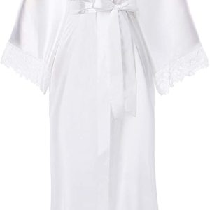 2019 New Silk Satin Lace Robes Bridesmaid Bride Robes Wedding Long Robe Bathrobe Womens Robe Lingerie Robe