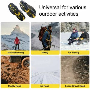 2pcs Ice Cleats with 10 Steel Studs - Anti-Slip Snow Grips for Boots & Shoes