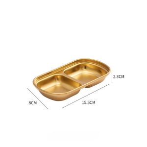 304 Stainless Steel Korean-Style Dinner Plate and Multifunctional Sauce Serving Dish