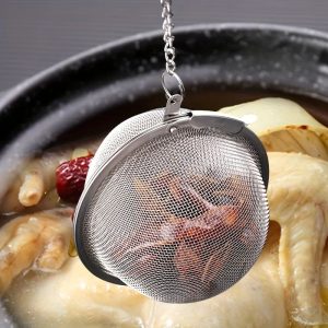 304 Stainless Steel Tea And Soup Filter Ball with Chain Hook