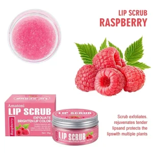 30g Lip Scrub Raspberry Vanilla Coconut, Watermelon Lip Exfoliating Brighten Moisturizing Lip Care, Gift for Women