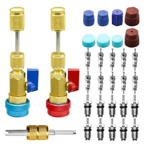 31 Pcs R134A Valve Core Remover & Installer Kit - High/Low Pressure HVAC Air Conditioner Service Tool Set