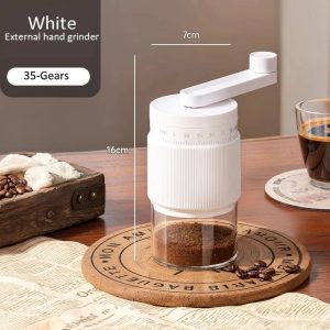 35-Gear Manual Coffee Grinder | External Adjustable Ceramic Burr Machine