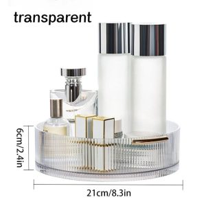 360° Rotating Cosmetic Storage Organizer - Large Capacity Transparent Makeup Turntable