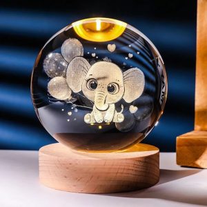 3D Crystal Ball Anime Night Light, Stitch, Doraemon & More for Display & Gifting