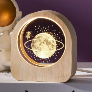 3D Crystal Glass Solar System Engraved Decoration For Desktop And Gift Giving
