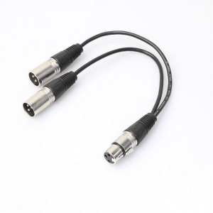 3Pin XLR Female Jack To Dual 2 Male Plug Y Splitter Cable Adapter Microphone USA Balanced Audio Cord For Mixer, Studio
